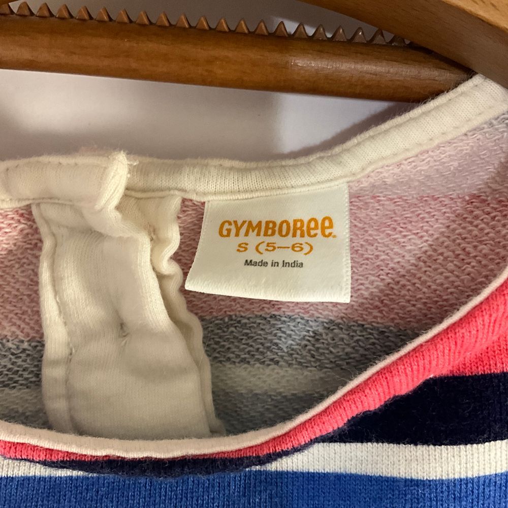 Gymboree Girls Striped Long Sleeve Dress Casual Rainbow Stripes Size 5-6 - Picture 5 of 5